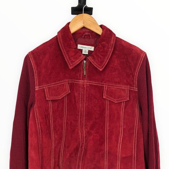 Coldwater Creek Rust Western Suede Knit Sweater Jacket Long Sleeve NWT size 16 - Picture 2 of 11